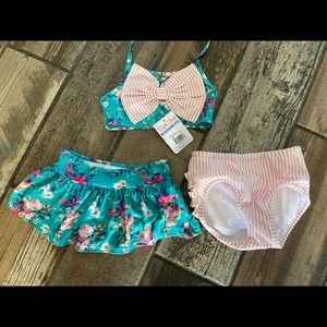 RuffleButts swimsuit 3 piece set